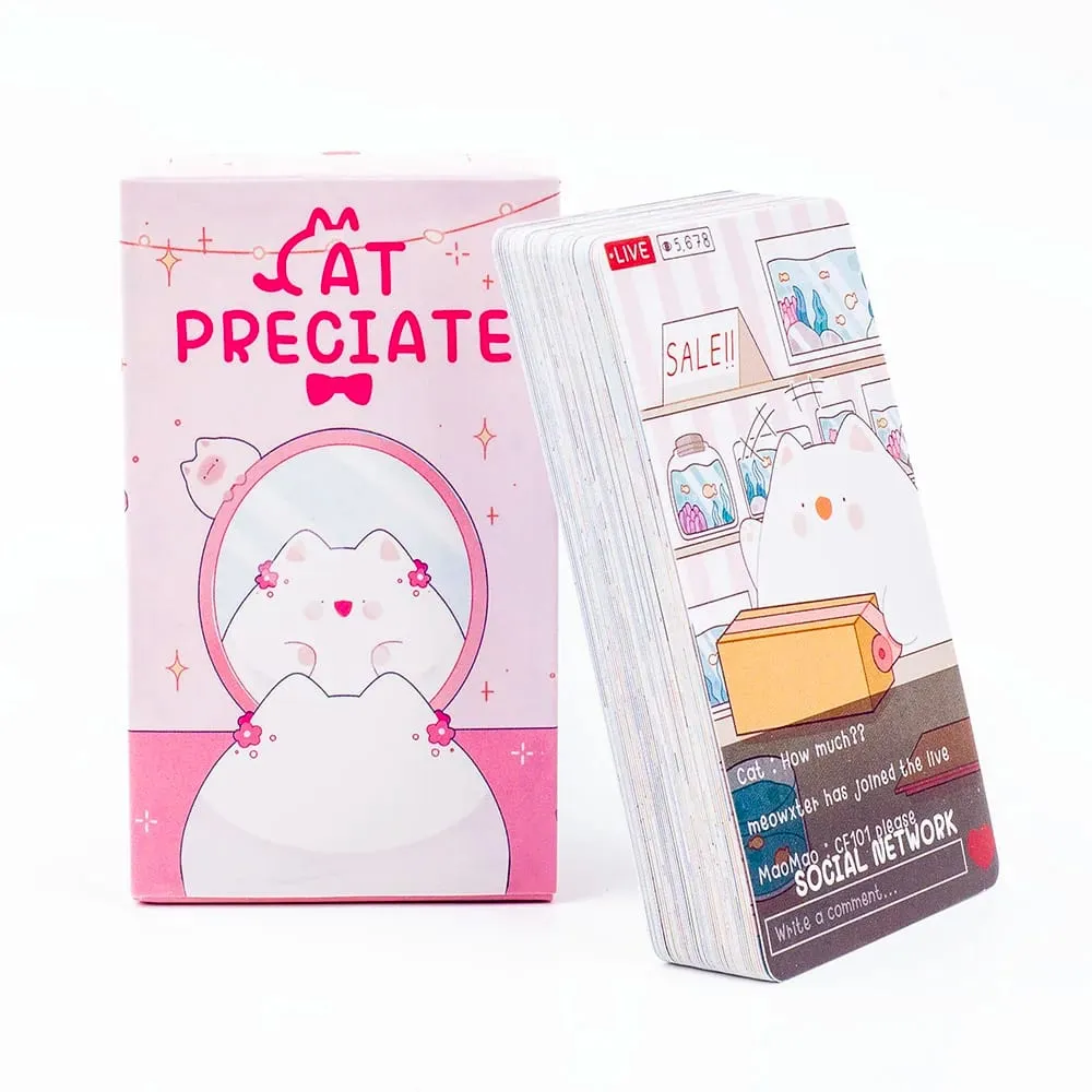Nuovo Stile Gatto Preciate Tarocchi 48 Mazzo di Carte Divinazione Destino Tarocchi Carte Oracle Intrattenimento per feste Gioco da tavolo 10,4 x 6,1 cm — image 2
