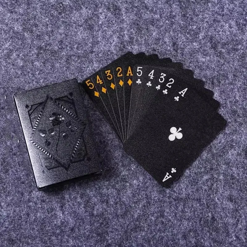 1PcsColor Schwarz Gold Spielkarte Spiel Karte Gruppe Wasserdicht Poker Anzug Magie Dmagic Paket Brettspiel Sammlung Unterhaltung — image 7
