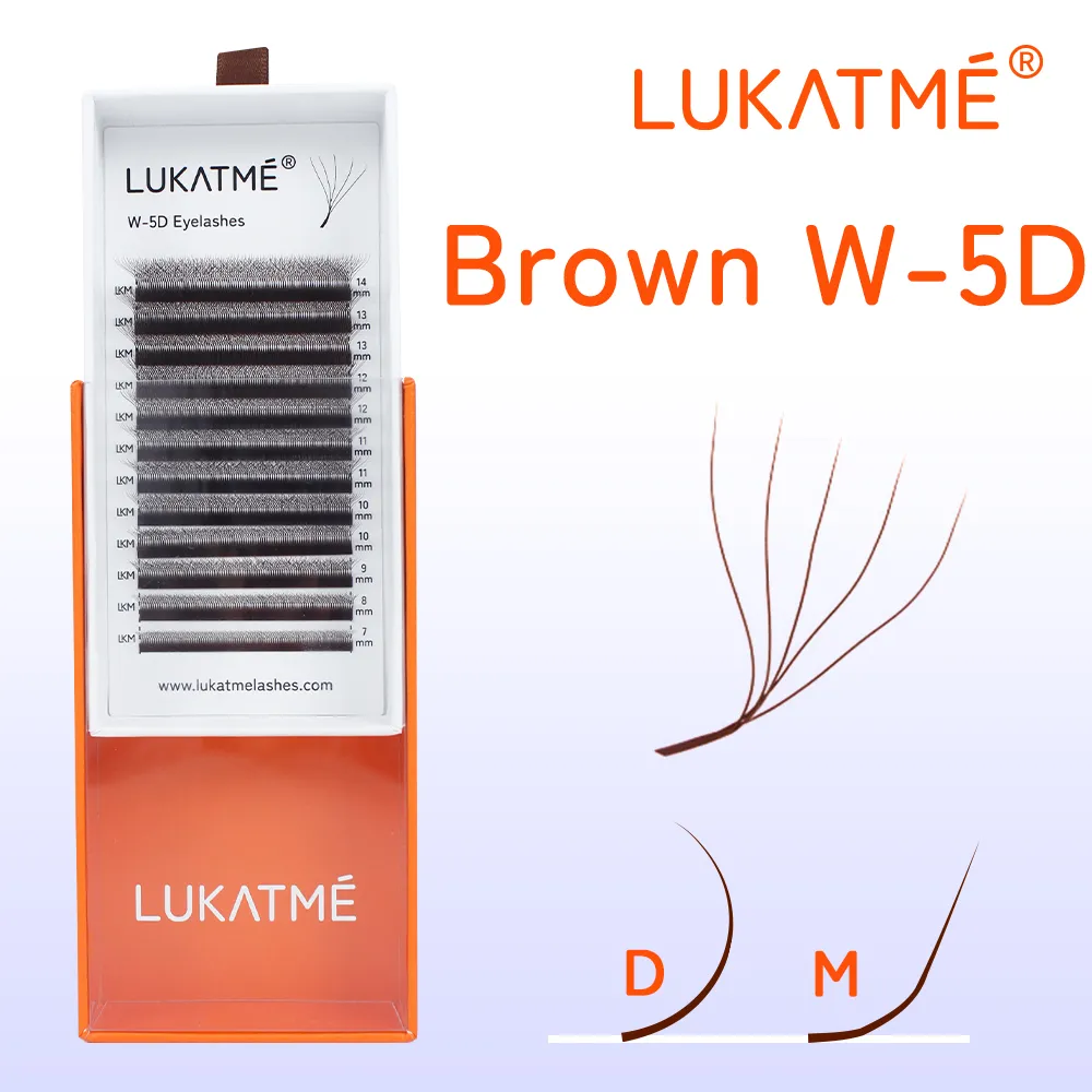 Brown 5D M Curl Fox Eyelash Extensions 7-14mm Premium Soft Volume 5D Lashes Foxy Eye Brown False Mink 5D W Eyelashes — image 2