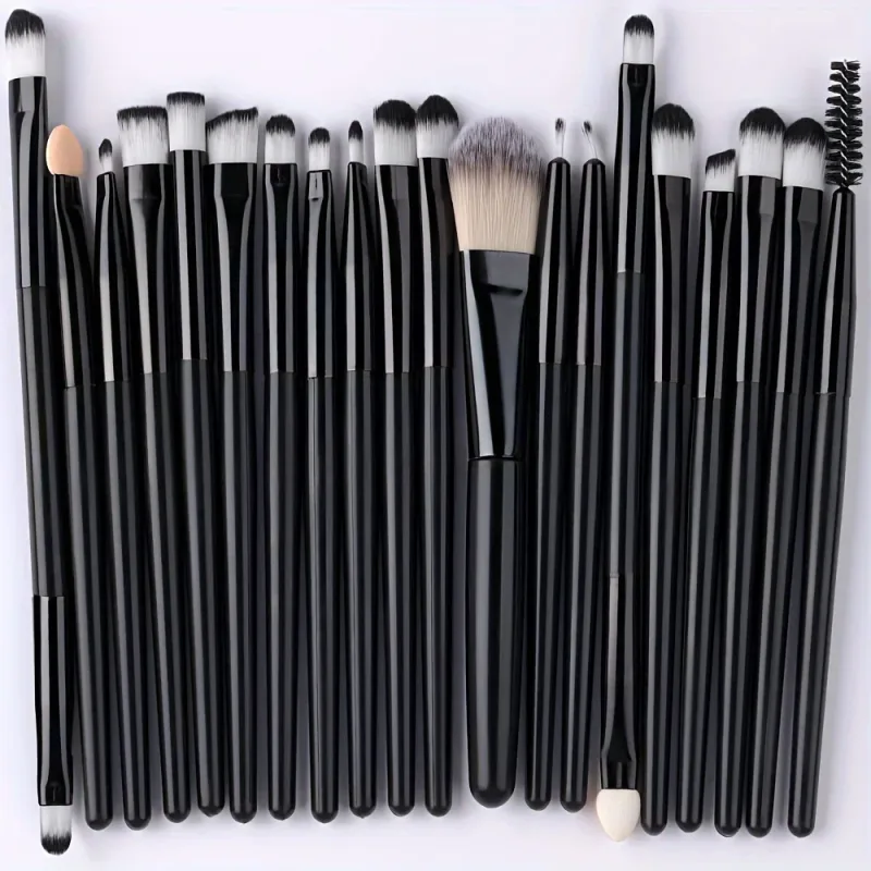 Conjunto de pincéis de maquiagem, 20 peças, sombra, corretivo, base, corretivo, pincel de mistura, macio, fofo, ferramenta de beleza feminina, kit de pincéis de maquiagem