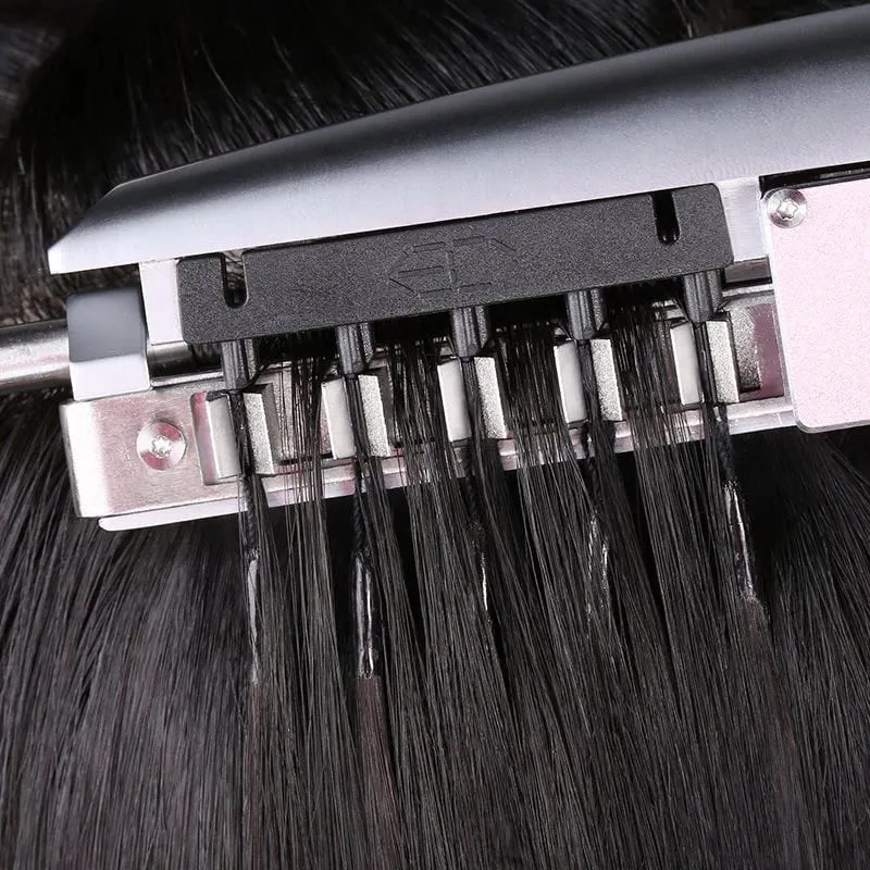 Solove Straight 6D-2 Virgin Human Hair Extensions Handmade Seamless Loop Micro Ring Hair Extensions 10-30” 50g/set Natural Color — image 7