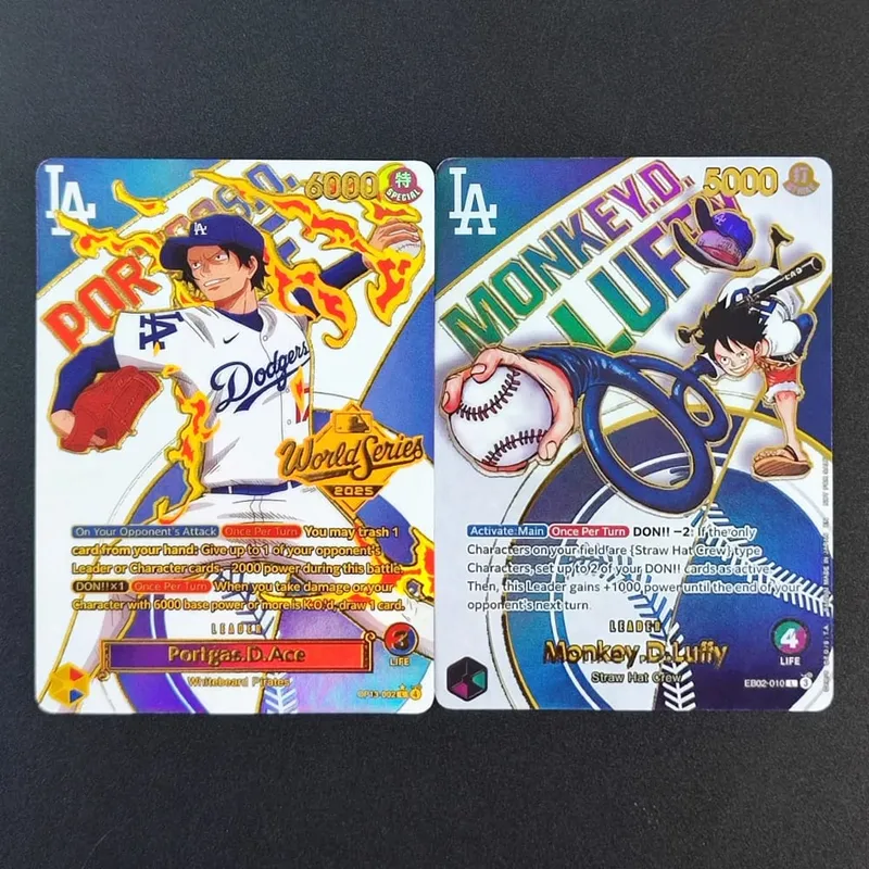 DIY OPCG ONE PIECE CARD Monkey.D.Luffy Ace (010) (Dodgers x ONE PIECE) EB02-010 One Piece โปรโมชั่นอะนิเมะการ์ดภาษาอังกฤษฟอยล์ — image 8