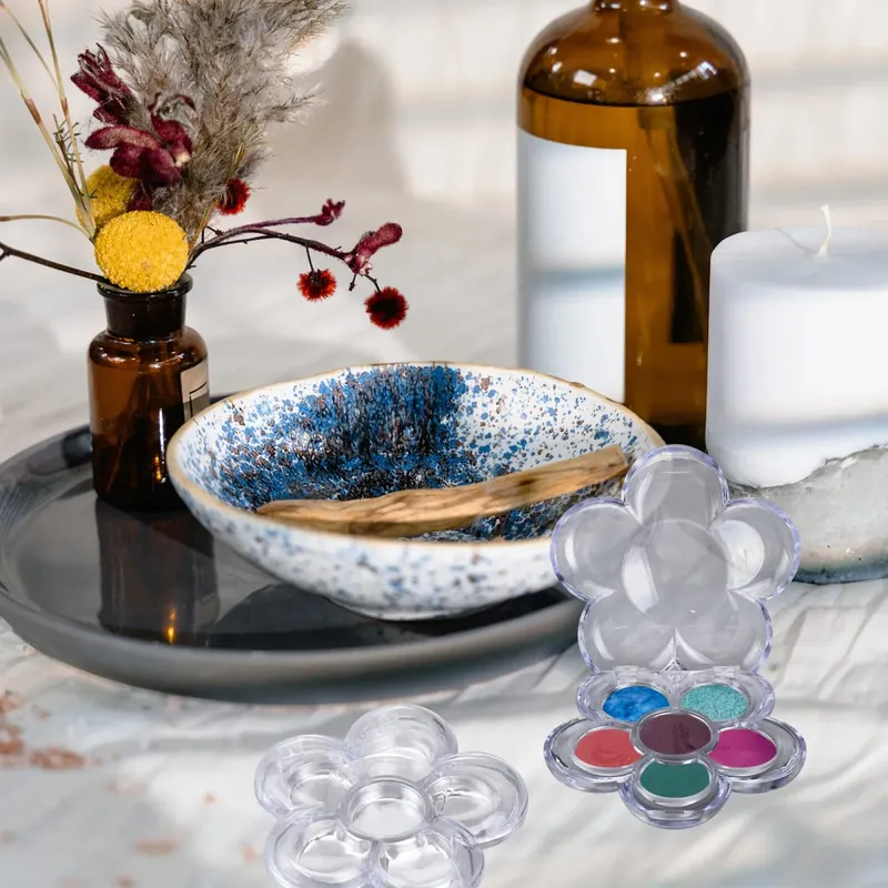 8ks Šestikomorová subbox Plum Blossom Jednoduchá elegantní krabička na uložení make-upu pro korektor na rtěnku s očními stíny, pudr na obočí — image 2
