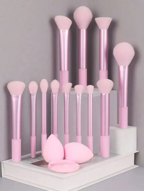 15Pcs 메이크업 브러쉬 세트 소프트 페이스 아이 코스메틱 브러쉬 뷰티 스펀지 파우더 퍼프 메이크업 도구 키트 완료 — image 1