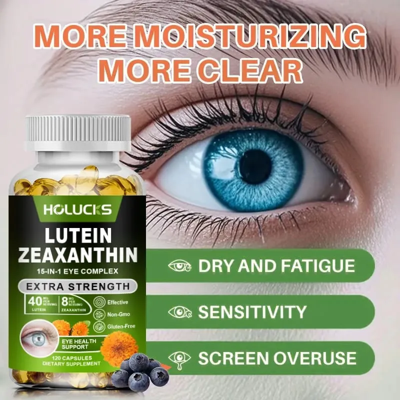 Pure Lutein Eye Care Capsules with Zeaxanthin & Vitamins Support Vision Clarity & Relieve Eye Fatigue & Immune Care