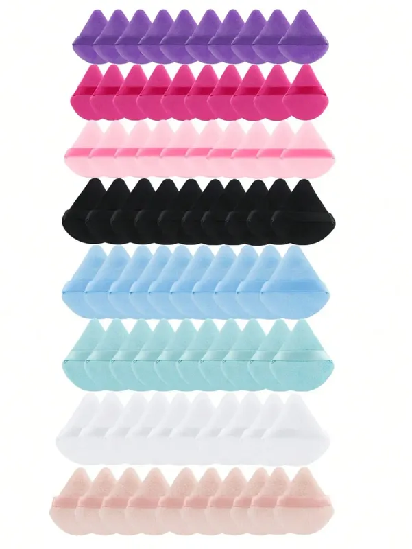 10 ชิ้นสามเหลี่ยมกำมะหยี่แป้งพัฟพิซซ่าแป้งมินิแต่งหน้าฟองน้ำเครื่องสำอางล้างทำความสะอาดได้น้ำหนักเบาแต่งหน้าเครื่องมือ