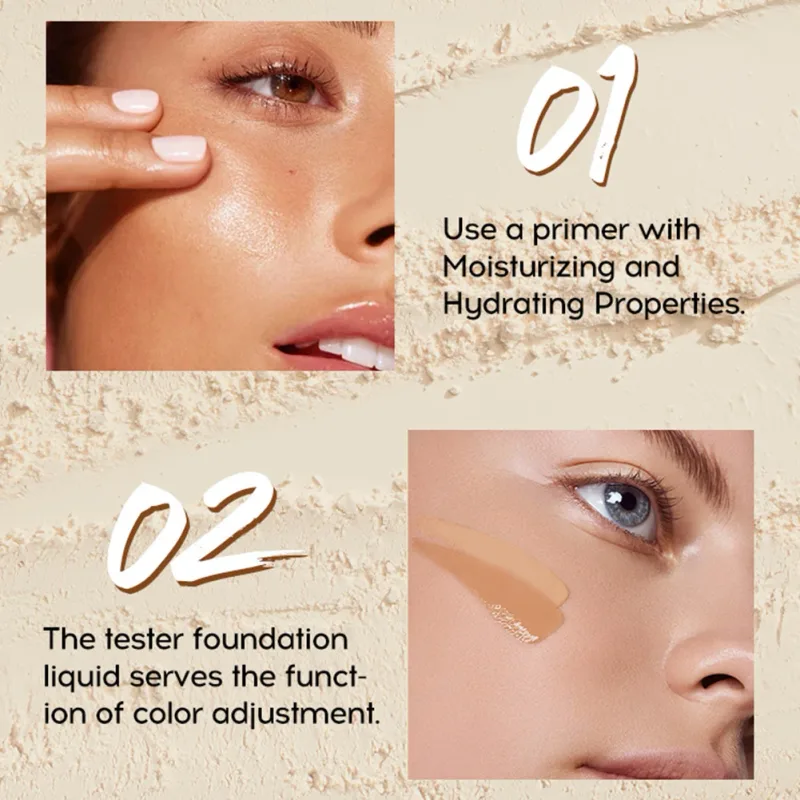 All-in-One-Foundation-Make-up-Geschenkset, vollständig deckender Concealer, Fixierpuder, Make-up-Schwamm, tragbares Gesichtskosmetik-Set — image 4