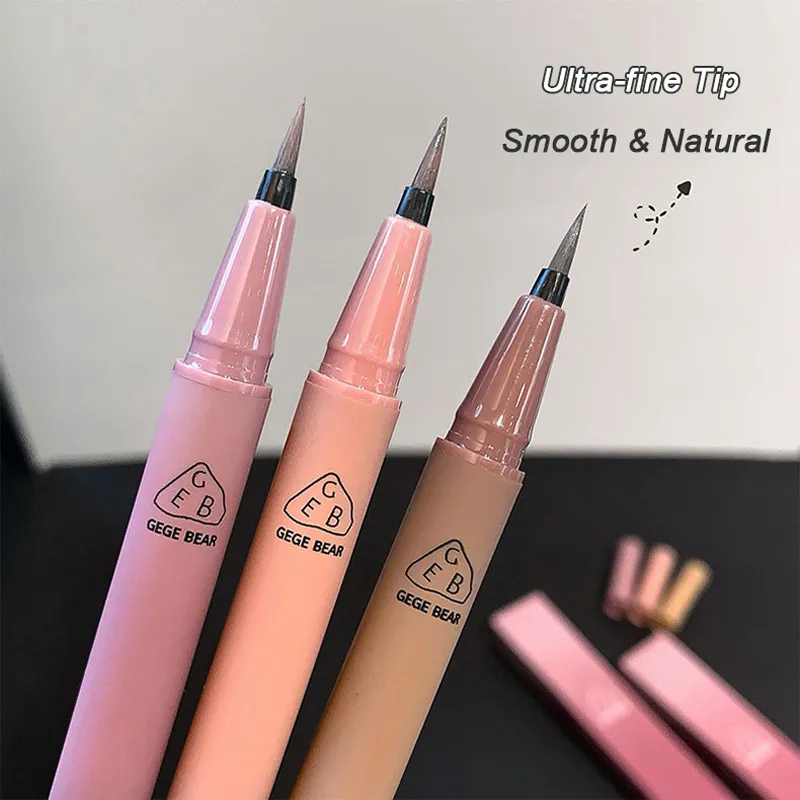 Wasserdichter, schnell trocknender, flüssiger Eyeliner-Stift, ultrafeiner, mattschwarzer, brauner, dauerhaft liegender Seidenraupen-Eyeliner-Stift, natürliches Augen-Make-up — image 6