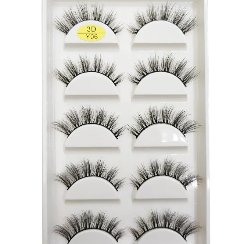 Přírodní 3D norkové umělé řasy Měkké jemné nadýchané oči umělé řasy make-up řas krása kočka Cilios 5 párů 15 stylů — image 9