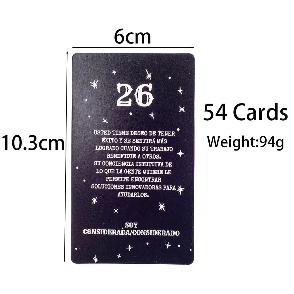 Mensajes de Número de Ángel 54 szt. Wersja hiszpańska wróżenie losu karty do tarota wróżenie gry karciane Party gra planszowa 10.3*6CM — image 6
