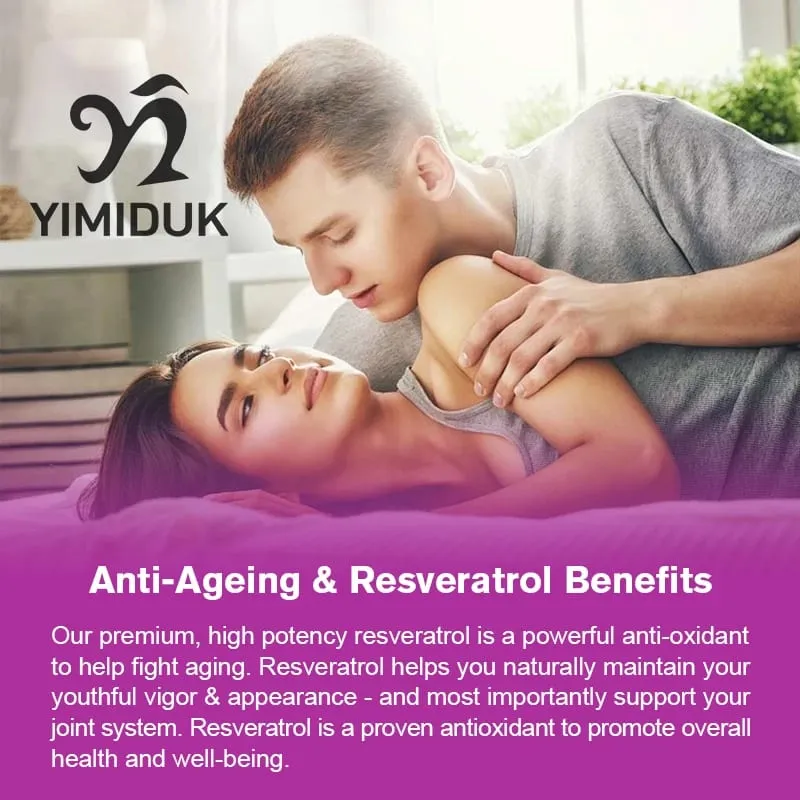 Resveratrol 1450mg Suplemen Antioksidan Trans-Resveratrol Menyokong Penghadaman Kardiovaskular Kesihatan Bersama & Sistem Imun — image 4
