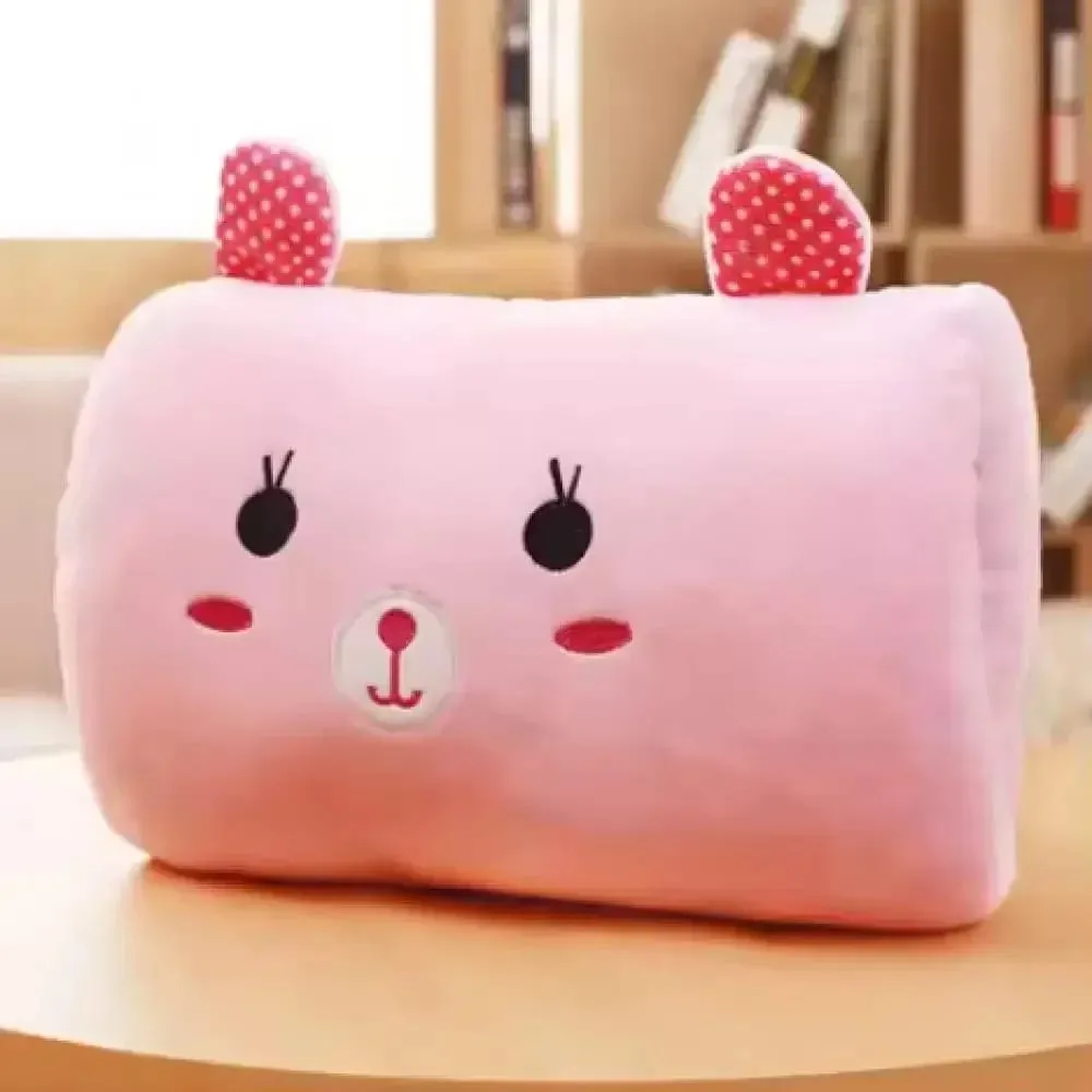 Coussin créatif chauffant pour les mains, cadeau en peluche, ours rose, oreiller en peluche pour enfants, gants chauffants pour les mains, oreiller de sieste de dessin animé pour adultes — image 7
