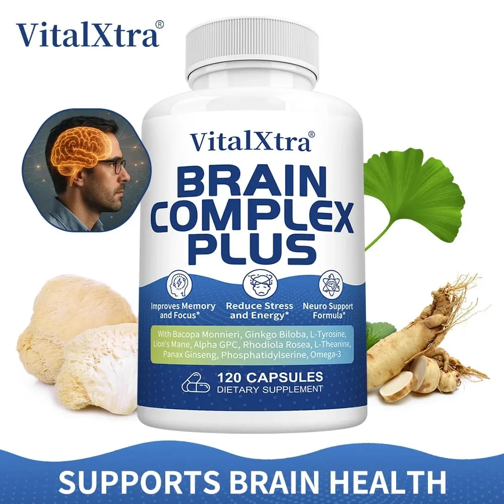 Hjernetilskud til hukommelse og fokus med Bacopa Monnieri Lion's Mane Ginkgo Biloba Mental klarhed og kognitiv støtte — image 2