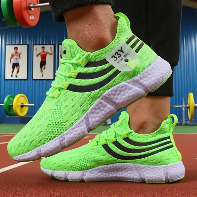 Tênis de malha masculino leve confortável macio respirável tênis de corrida atlético tenis multi colorido sapatos de caminhada — image 9