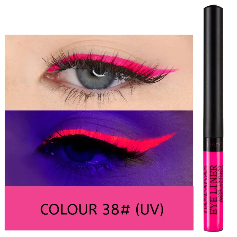 UV Light Neon Eyeliner Pen Eyes Makeup Red Waterproof Liquid Color Eye Liner Pencil Make Up Cosmetics Yellow Matte Purple Pen — image 28
