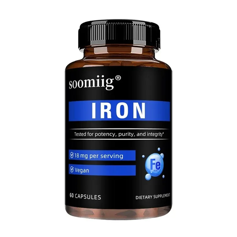 Capsules de fer, supplément de fer quotidien à haute absorption, soutient la concentration énergétique et le bien-être du corps, santé immunitaire et des globules rouges — image 8