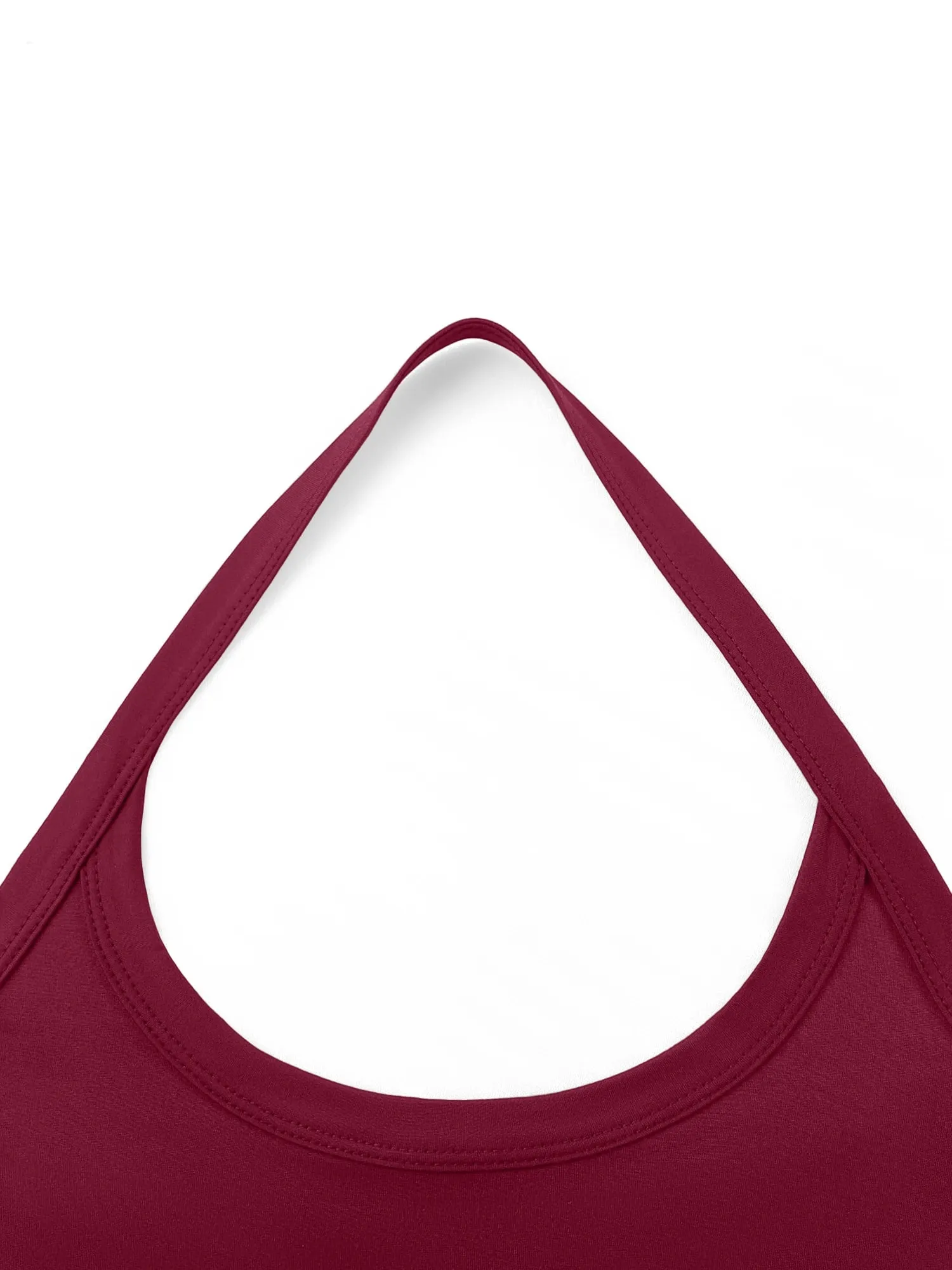 Silhouette Sculpt Halter Neck Crop Cami ด้านหลัง Cutaway U สลิงด้านหน้าสำหรับกิจกรรมคอนเสิร์ตและการถ่ายภาพ Urban Street ในเวลากลางคืน — image 5