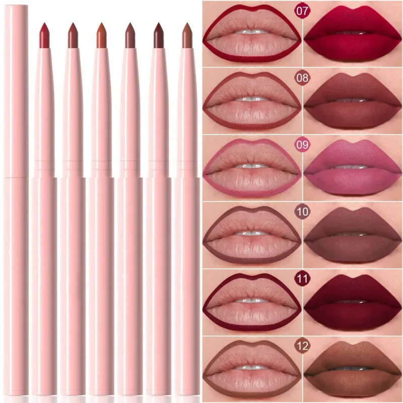 6 stk Lip Liner Pen Sæt Langtidsholdbar Vandtæt Svedtæt Nem Farvning Ikke-falmende Farve Rendering Lip Gloss Sæt Beauty Makeup