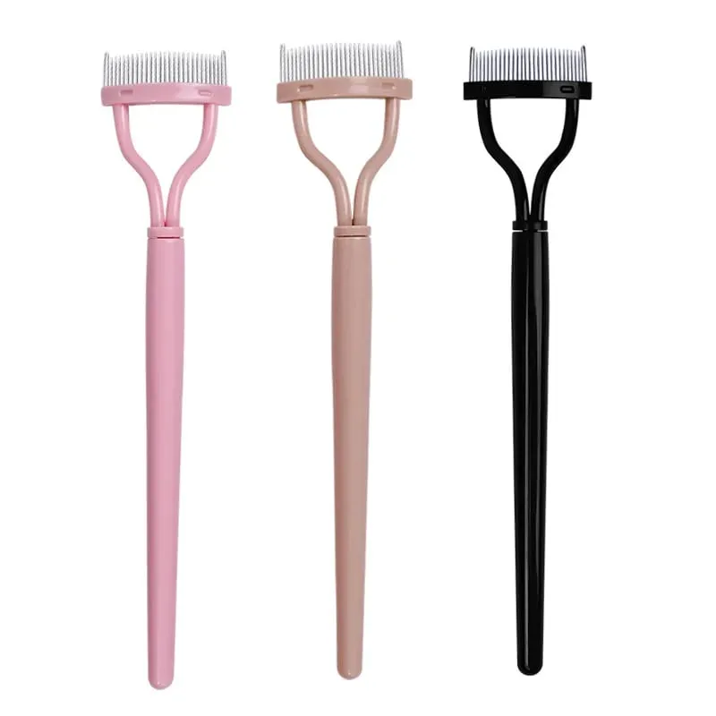 Séparateur de cils dents en métal recourbe-cils droits beauté maquillage brosse à cils en acier inoxydable peigne Mascara Curl outil de maquillage — image 1