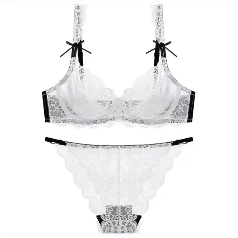 Lace Minimizer BH Ultra tynd svamp gratis wirefree sømløs fuld dækning buste push up komfort lingeri sæt BANERDANNI — image 5
