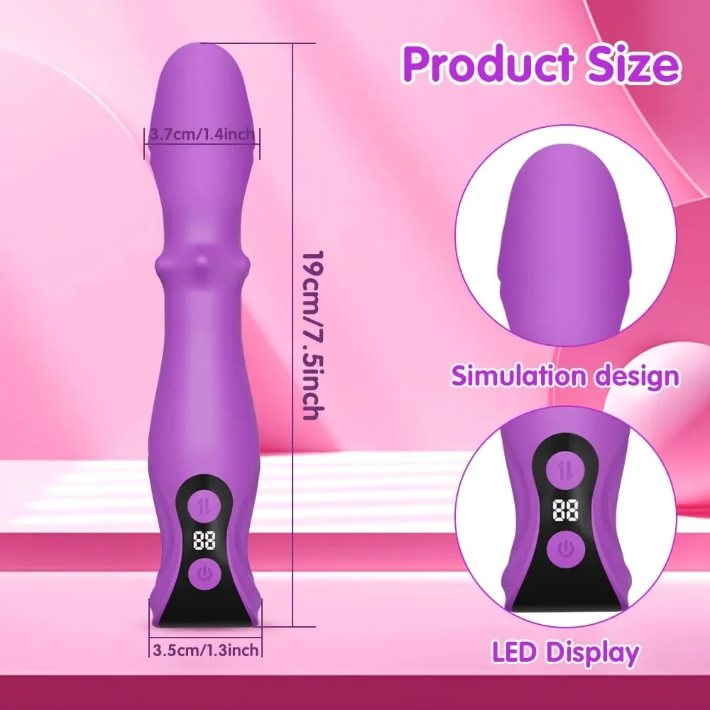 Vibratore di spinta per le donne Stimolatore del punto G Vibrazione del dildo Vibrazione scorrevole anale Negozio di sesso per adulti Giocattoli del sesso per le donne — image 4