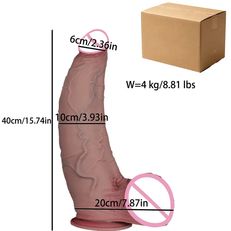 Ventosa per pene in silicone morbido e spesso super realistico, adatta per l'inserimento vaginale, giocattoli sessuali per adulti per donne e uomini gay
