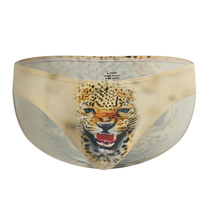 3D Animal Print Men's Briefs High-Quality Breathable Stretch Underwear for Men Slip-On Comfortable Male Panties — image 4