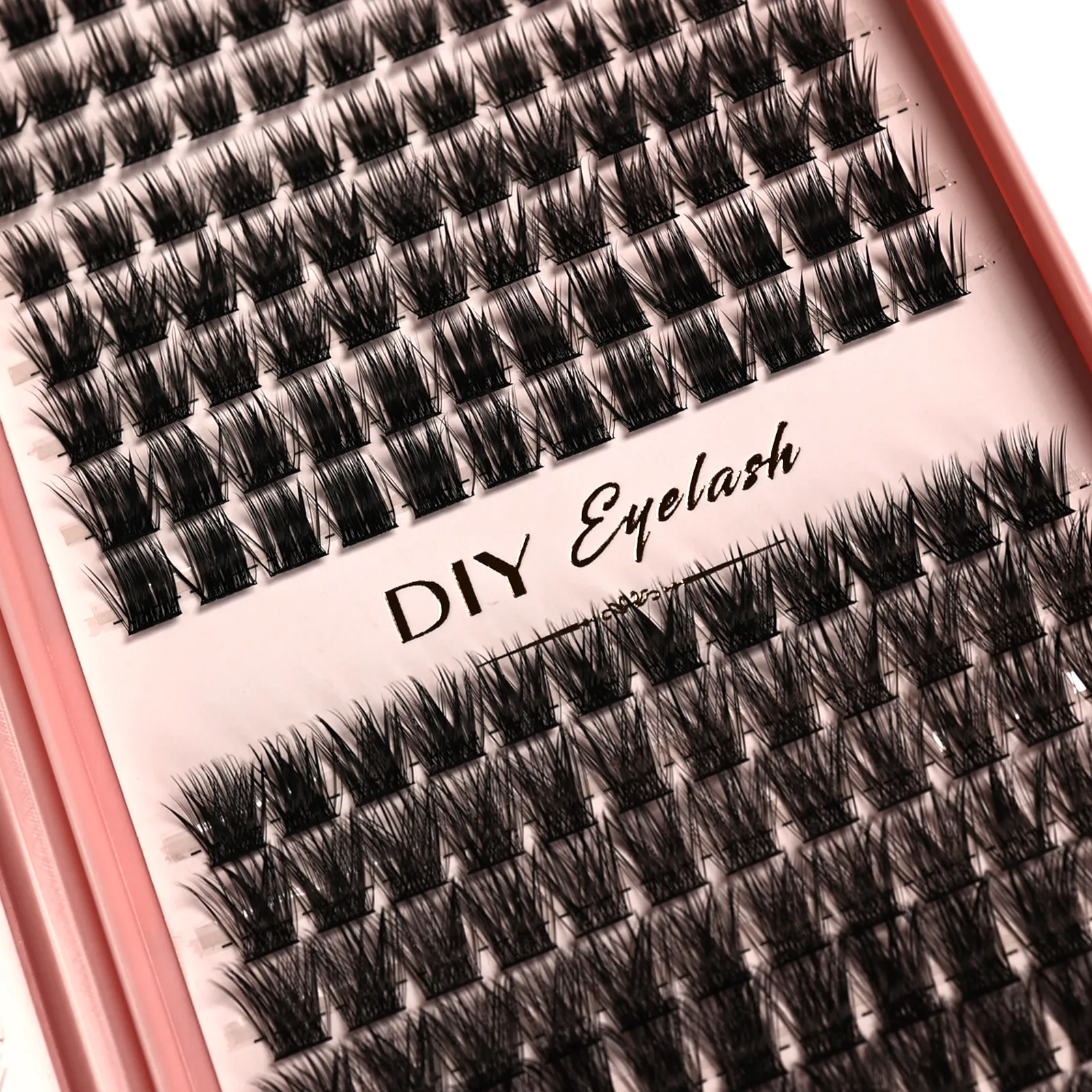 DIY Fluffy Individual Eyelash Clusters D Curl Blandet længde Segmenterede falske vipper Genanvendelig vippebog til øjenmakeup
