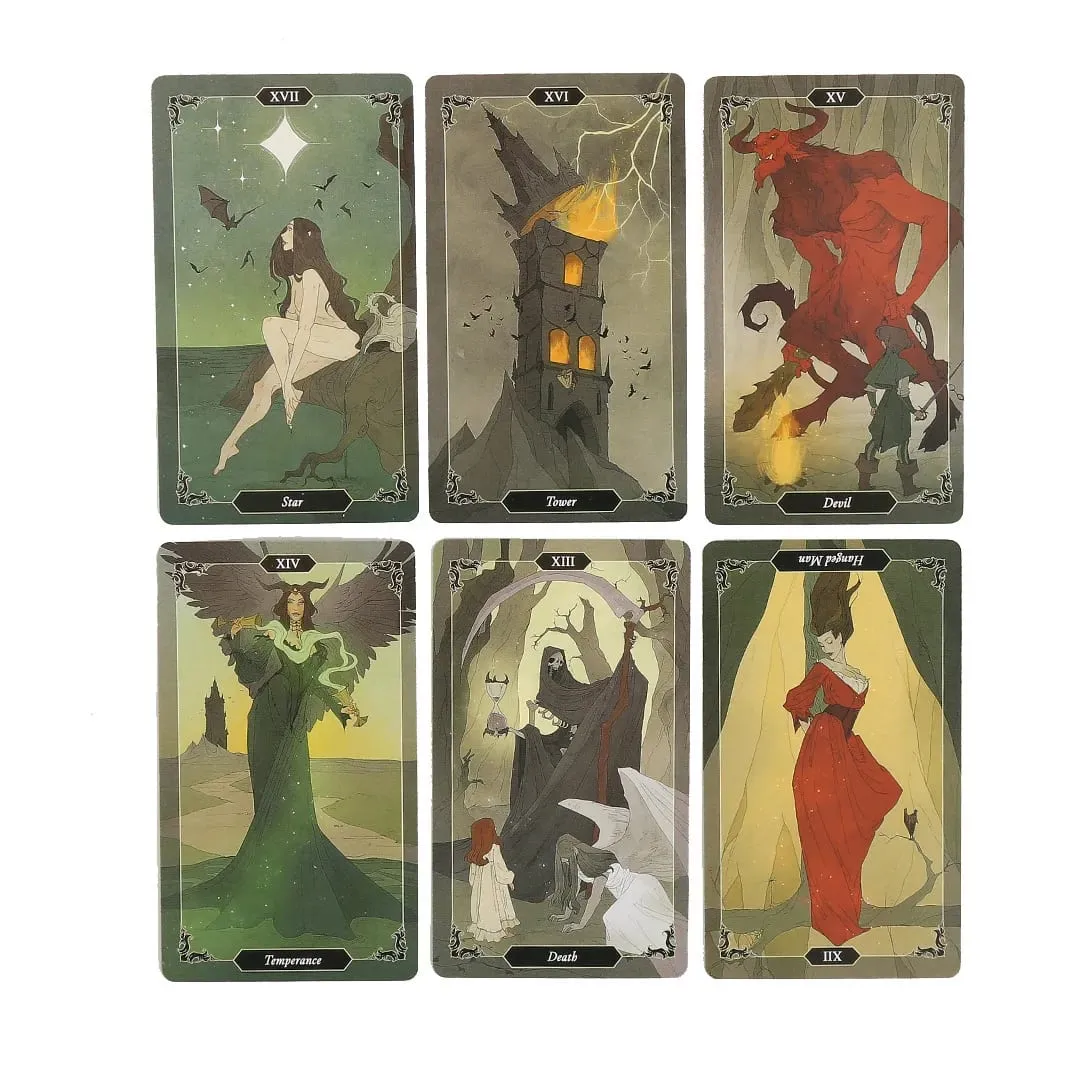 Kad Tarot Kayu Gelap A 78 Oracle Deck English Visions Divination Edition Borad Bermain Permainan — image 4