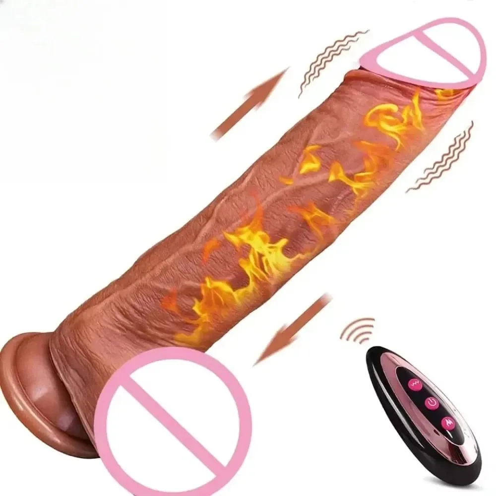 9 trybów wibracji 3 tryby rozciągania i 3 tryby wytrząsania Dildo elektryczne kobiece zabawki erotyczne silikonowe Dildo teleskopowe wibracje wibracyjne ogrzewanie 18+ — image 1