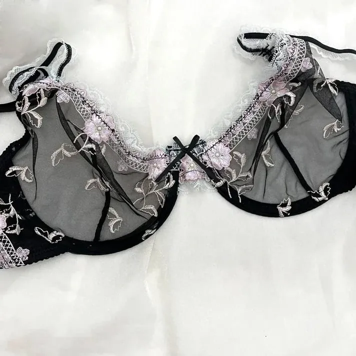 Ensemble de soutien-gorge Push-Up en dentelle brodée, poitrine complète, Petite, Support de levage réglable, Anti-affaissement, respirant, Lingerie Sexy pour femmes — image 13