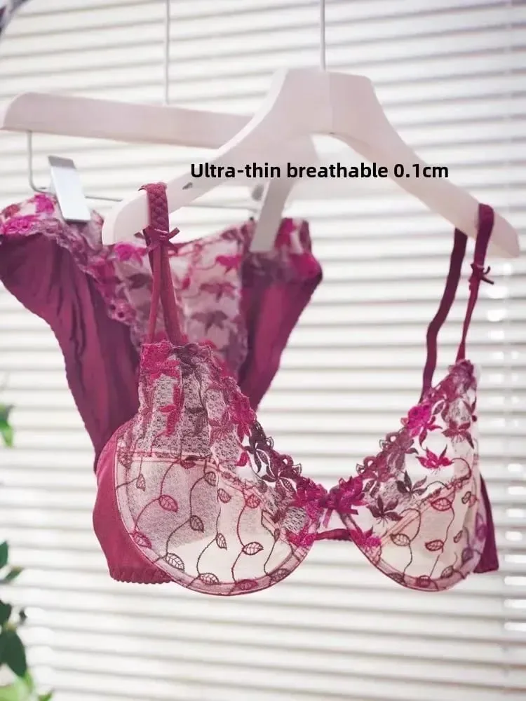 Estilo vitoriano plus size conjunto de sutiã de renda vermelha sexy underwire suporte para seios grandes feminino elegante lingerie arco design — image 4