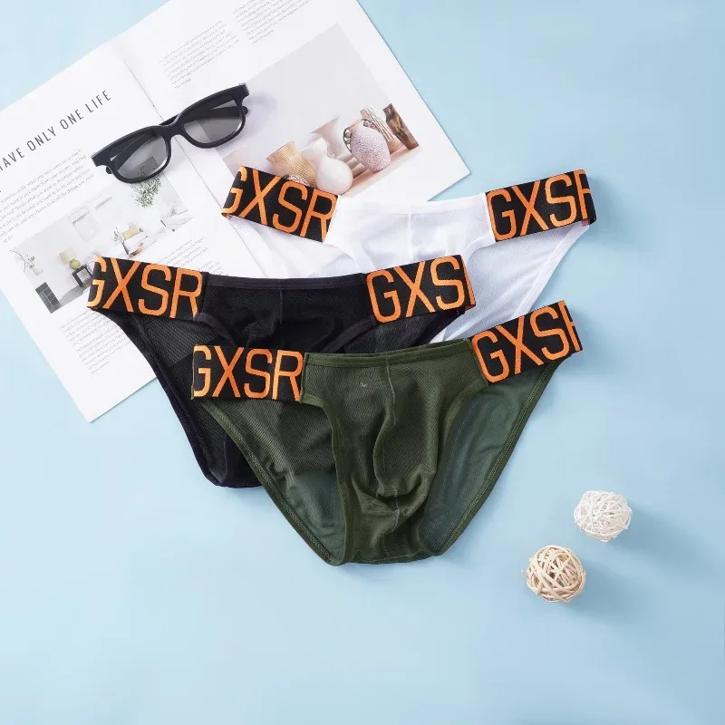 Nuovo slip uomo vita bassa alto filo forcella cotone U convesso comodo semplice slip uomo shorts testa GXSR — image 2