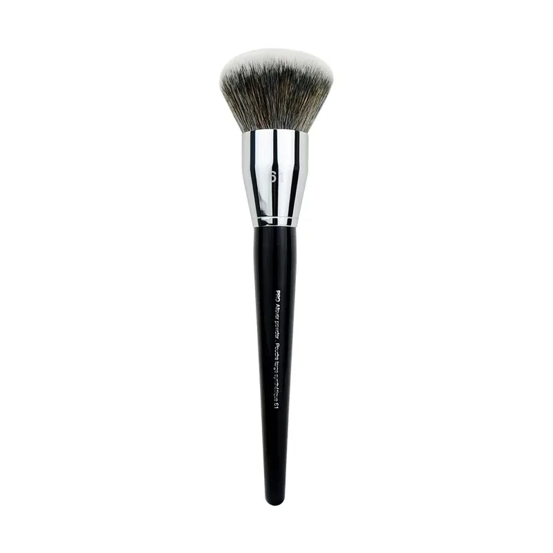 1 חתיכה Pro Round Powder איפור מברשות הגדרת איפור מברשת אבקת קונטור סינטטי שיער Angled Foundation ידית עץ — image 5