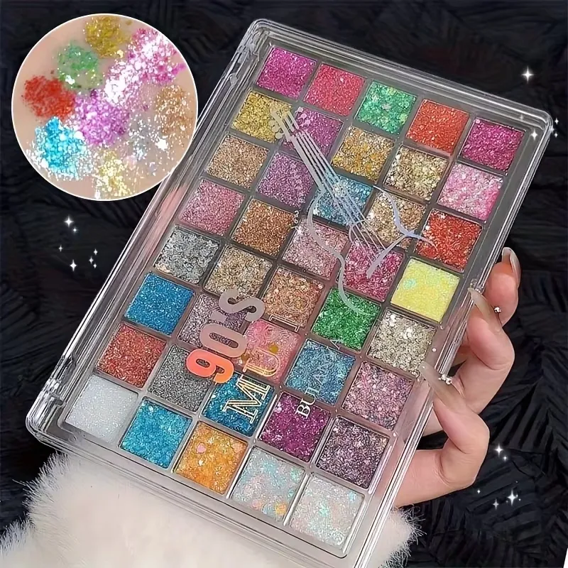 Palette de fards à paupières 40 couleurs, maquillage pour les yeux mat et pailleté, haute pigmentation, Texture crémeuse, maquillage longue durée pour les yeux — image 4