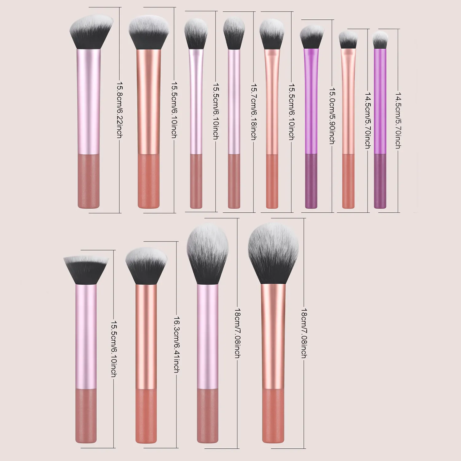 Σετ πινέλων μακιγιάζ 12 τμχ Creative Professional Multifunctional Cosmetic Brushes for Make Up Supply — image 3