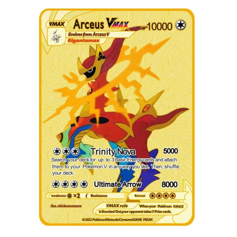 2026 ใหม่ Pokemon การ์ดโลหะ 10000 คะแนน Arceus Charizard Super Card Golden ภาษาอังกฤษ Mewtwo Vmax GX EX อะนิเมะคอลเลกชันการ์ดของขวัญ — image 38