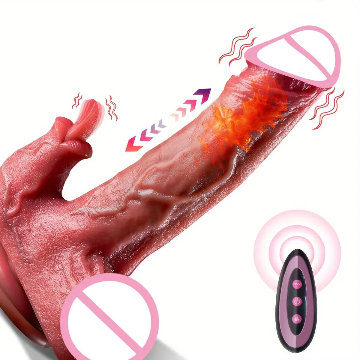 Realistico Dildo Vibratore Spinta Pene Lingua Leccare Clitoride Doppia Penetrazione Macchina Del Sesso Anale Orgasmo Rapido Per Le Donne Giocattolo Del Sesso — image 1