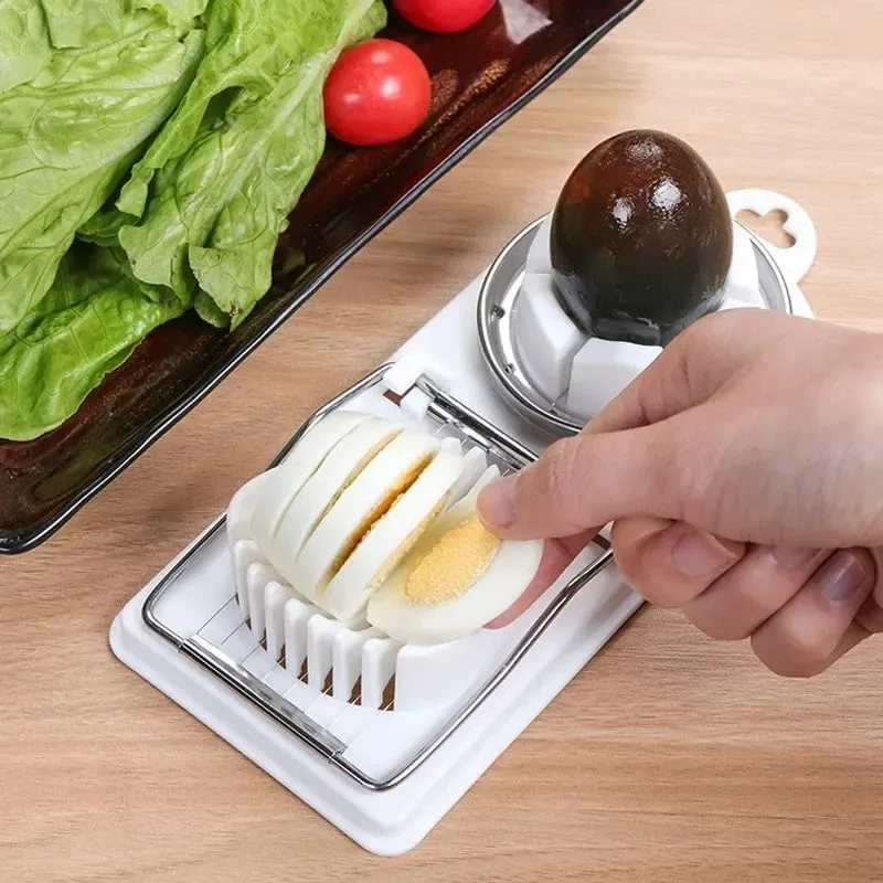 Artefato de corte de ovos multifuncional, cortador de aço inoxidável doméstico, divisor de ovos preservados, dois em um, cortador de ovos — image 2
