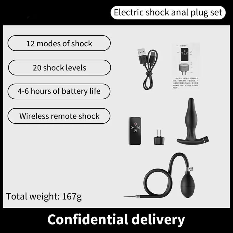 Vibrador de 10 frecuencias para próstata, inflado de cuentas, tapón Anal enorme, masajeador eléctrico para masturbación y orgasmo, producto sexual, tapón Anal, juguete sexual