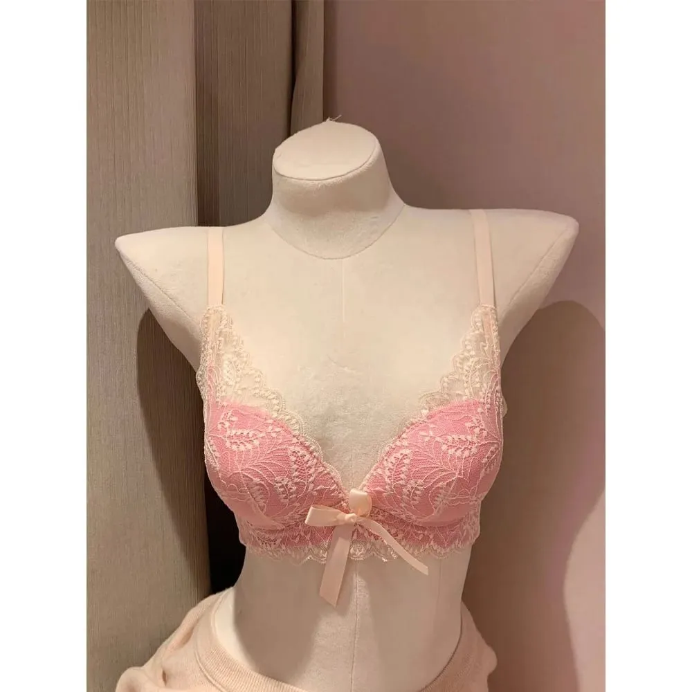 ร้อนขายไร้สายลูกไม้ Bra ผู้หญิงหน้าอกขนาดเล็กหนา Push Up Lift Anti Sag ด้านข้างสนับสนุนเซ็กซี่ชุดชั้นใน 32-38 AB — image 2