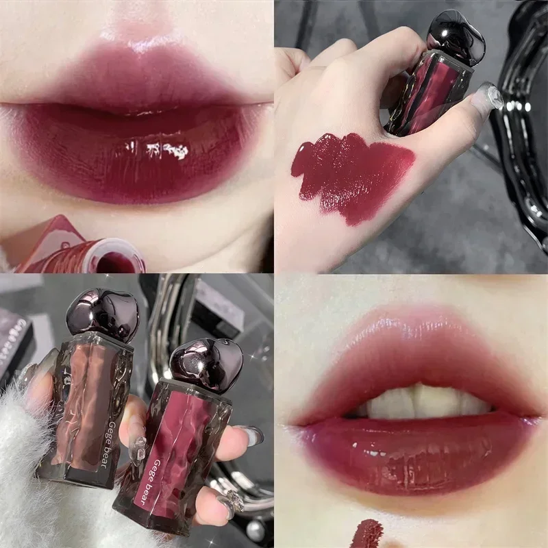 Transparentes, wasserglänzendes, orangefarbenes Lipgloss, rotes Spiegelgelee, flüssige Lippenstifte, feuchtigkeitsspendende, langanhaltende Lippentönungsfleckenkosmetik — image 4