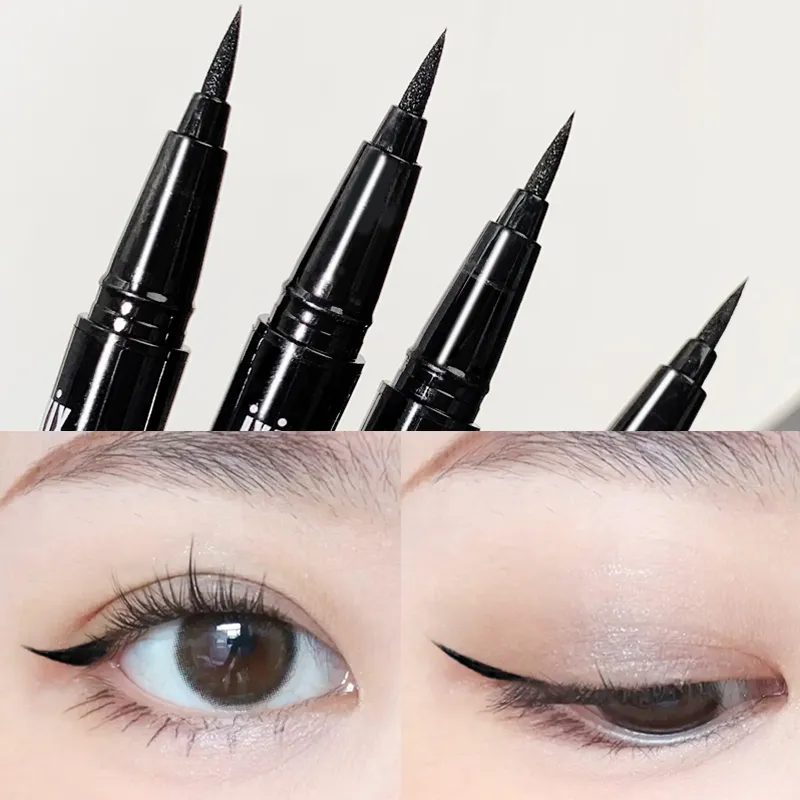 2 kolory makijaż oczu eyeliner w płynie długotrwały wodoodporny i nie blaknący narzędzia do makijażu szybkoschnący eyeliner bez efektu halo — image 4