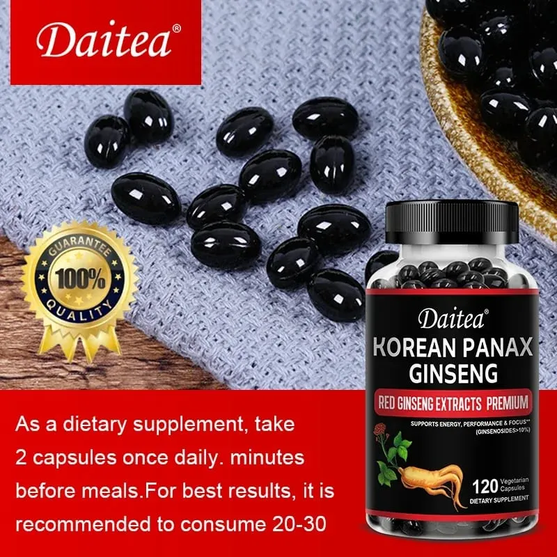 Capsule di Ginseng Rosso Coreano - 1000 Mg Aumenta la resistenza energetica, le prestazioni atletiche e la forza muscolare, supporta la salute immunitaria — image 6