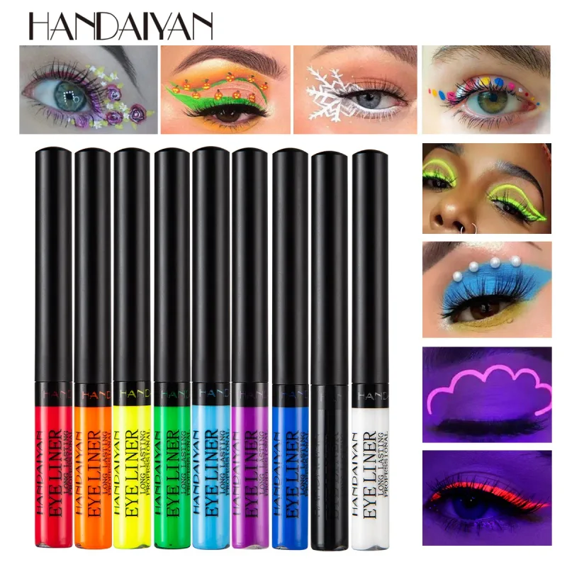 UV Light Neon Eyeliner Pen Eyes Makeup Red Waterproof Liquid Color Eye Liner Pencil Make Up Cosmetics Yellow Matte Purple Pen — image 3