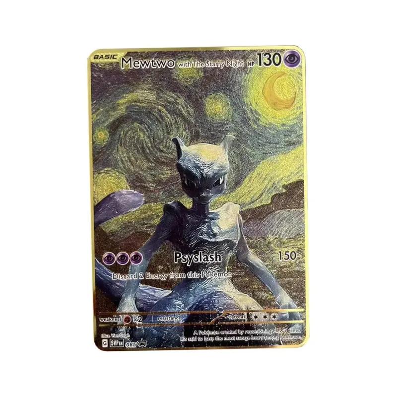 2025 NEU Pokemon Metallkarte 10000 Punkte Arceus Glurak Superkarte Golden English Mewtwo Vmax GX EX Anime Collection Cards Gif — image 25