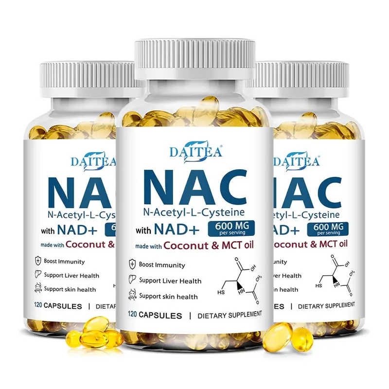 مكمل N-Acetyl Cysteine NAC مع NAD+ دعم مضاد للأكسدة يدعم صحة الكبد وصحة البشرة وخالي من الغلوتين 120 كبسولة — image 11