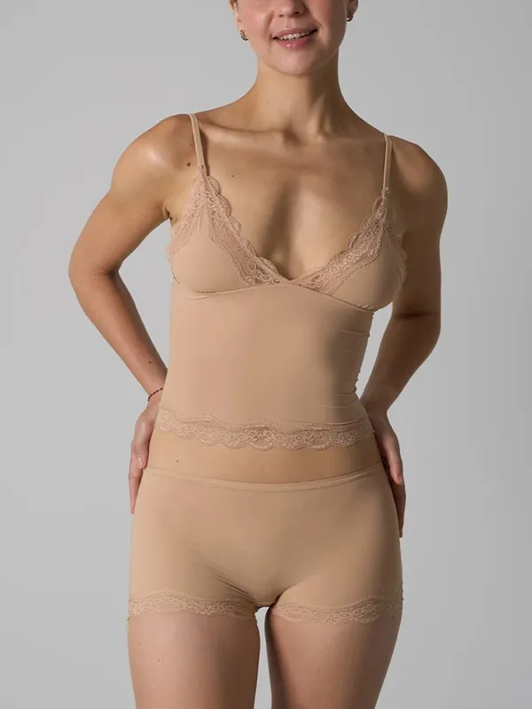 สีชมพูลูกไม้ Trim Bra ชุดผู้หญิงเซ็กซี่สามเหลี่ยมถ้วย Bras + ต่ำเอวกางเกงนักมวยนุ่มสบายชุดชั้นใน 2 ชิ้นชุด — image 9
