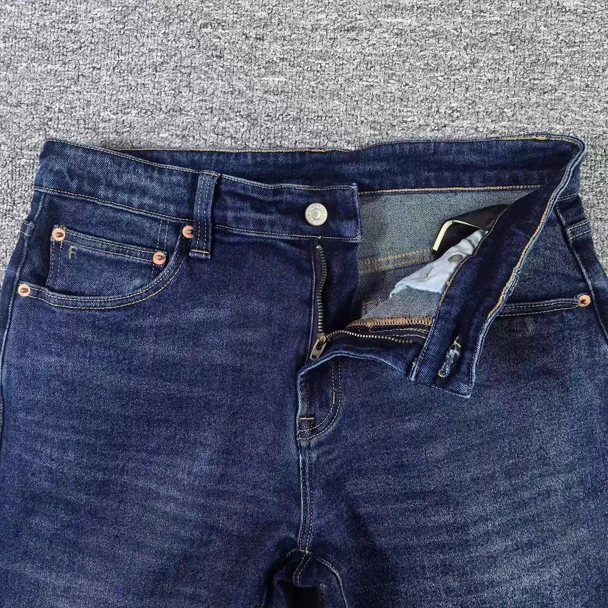 RRL American Retro Elastic Denim Jeans Indigo gewaschen Dicker gerader Schnitt Verschleißfeste Herren-Jeans mit mittlerer Taille und Reißverschluss Herbstsaison — image 3