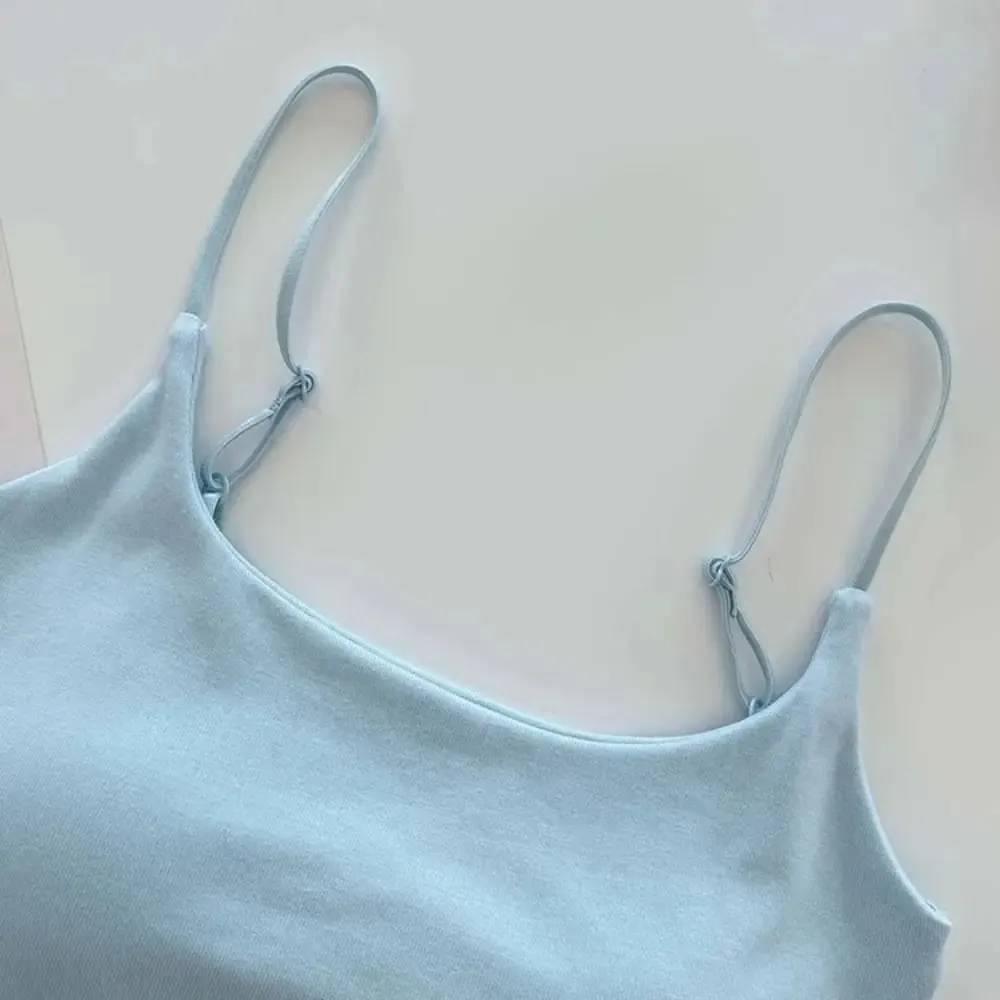 Vest Suspender Tanpa Lengan Mudah Ramping Dengan Cawan Empuk Pakaian Dalam Kamisol Vest Pendek Aktiviti Sukan — image 6